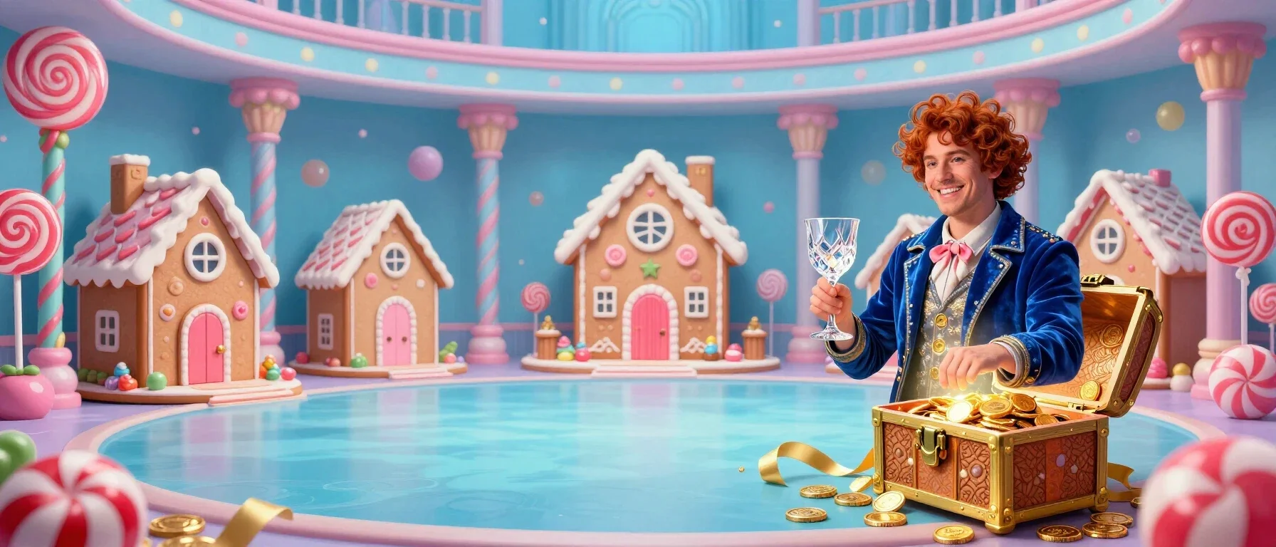 Gold River Star Casino welcome bonus shown as a glowing treasure chest with gold coins